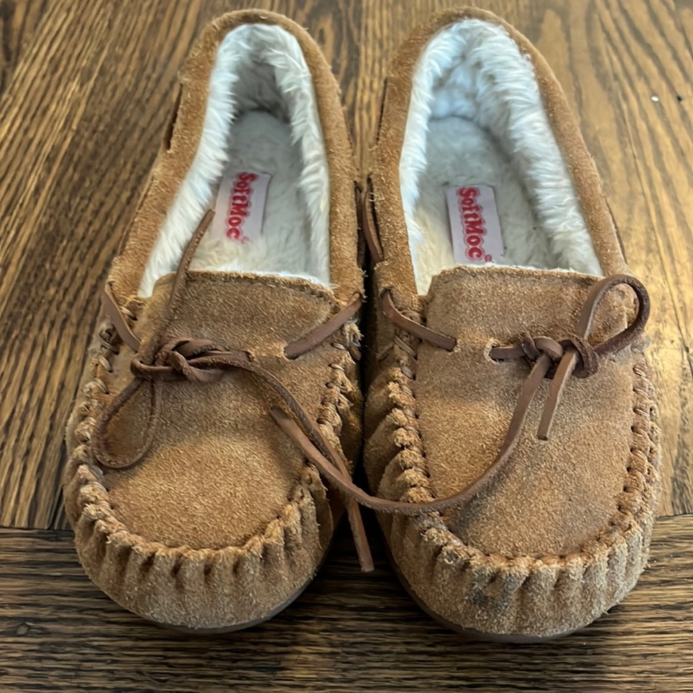 4. SoftMoc Suede Chestnut Moccasins Slippers
